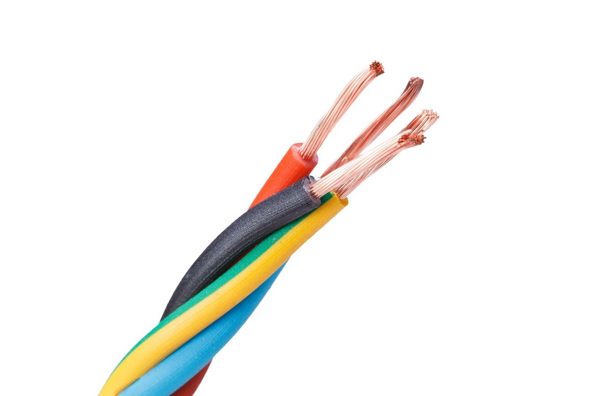 Stripped copper conductors in twisted insulated wires